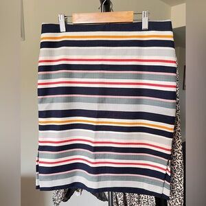 LOFT Striped Multi Color Pencil Skirt, Size 8P